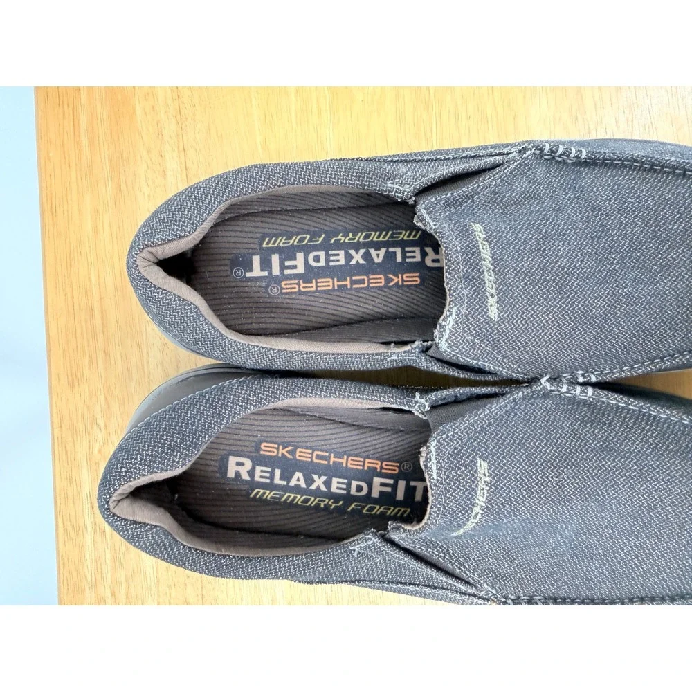 Skechers Avillo Memory Foam Slip On Loafers dock shoes Brown Mens sz 11 64109